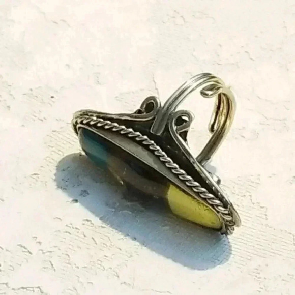 Artisan Peruvian Fused Art Glass Handmade Ring - Picture 2 of 7